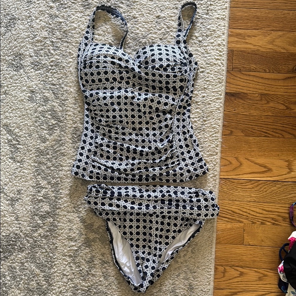 Stylish Navy and White Women's Swimwear